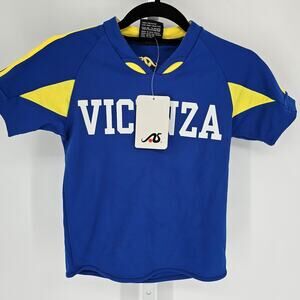 Vicenza Youth Sz S Soccer Jersey Yellow Blue NEW